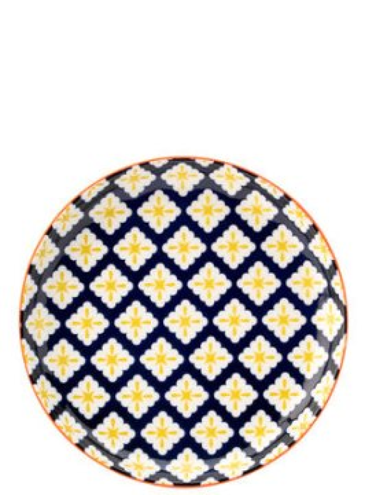 talíř dezertní 20cm UTOPIA oranžový lem